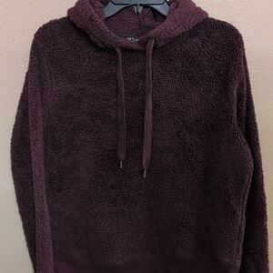 Fifth Sun Deep Burgundy / Olive Purple Cowl Neck Sweater With Hood